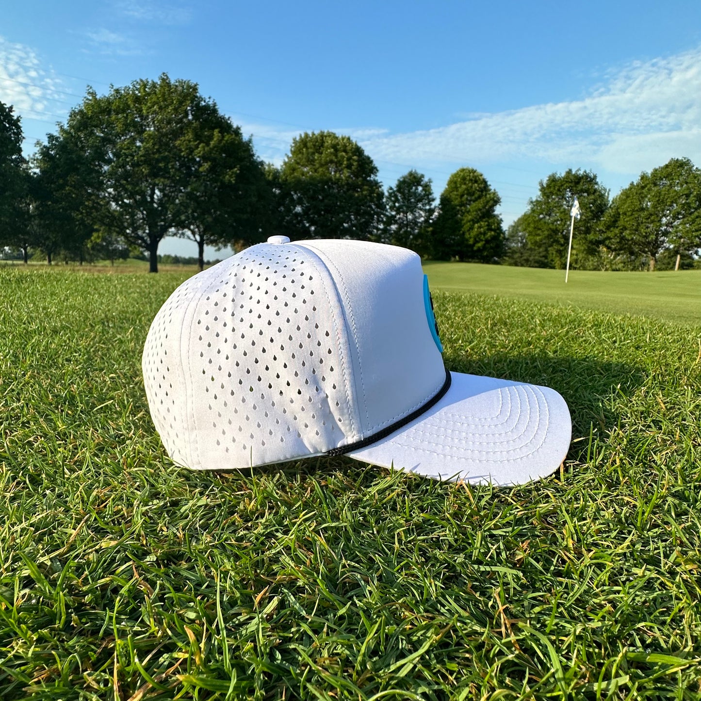 Teal and White Dad Golf Hat