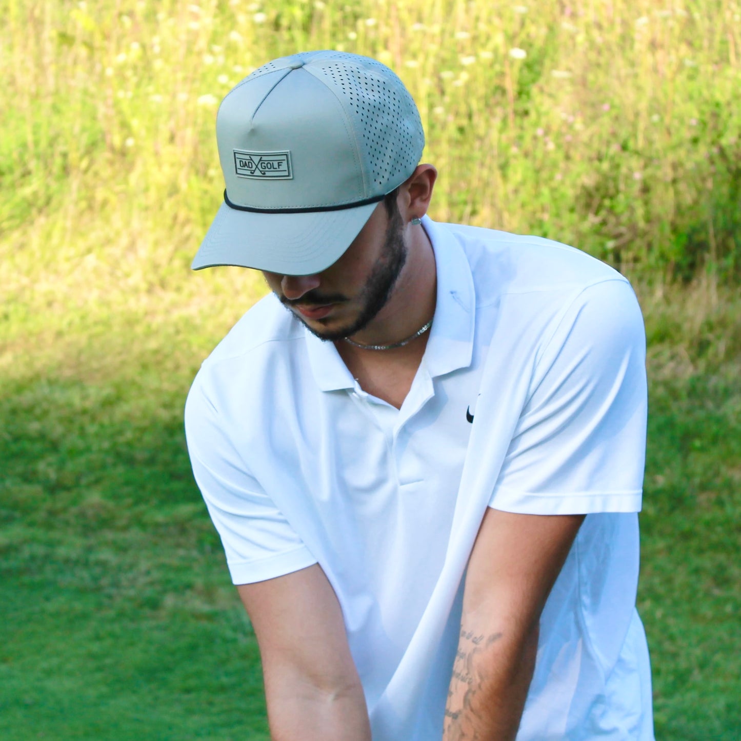 Gray and Black Dad Golf Hat